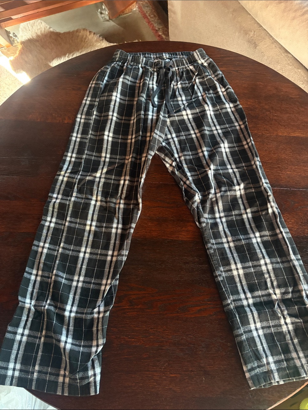 District Black & White Plaid Lounge Joggers